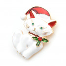 Weihnachtsdeko Katze Brosche